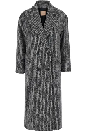 Twin-Set Kappa, Dam, S, Polyester, Grå Kappa Cappotto