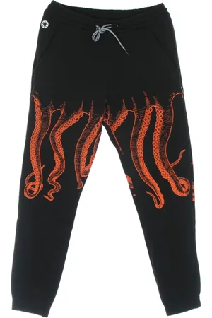 Octopus Byxor, Herr, S, Bomull, Svart Lättvikts Tracksuit Sweatpants Herr