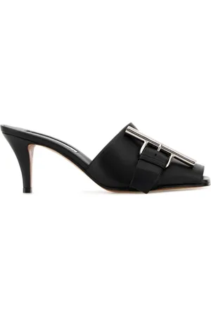 Alexander McQueen Skor, Dam, 37 EU, Läder, Elegant Svarta Lädermules