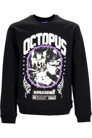 Octopus Sweatshirts & Hoodies, Herr, S, Bomull, Svart Crewneck Sweatshirt med Törnen
