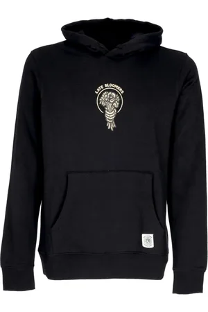 Element Sweatshirts & Hoodies, Herr, M, Bomull, Svart huvtröja med buketttryck