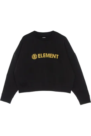 Element Sweatshirts & Hoodies, Dam, L, Bomull, Svart Logic Crewneck Sweatshirt