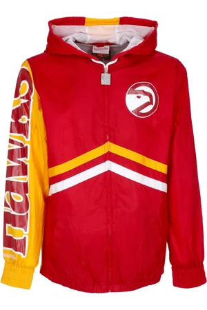 Mitchell & Ness Sweatshirts & Hoodies, Herr, L, Polyester, Atlanta Hawks Windbreaker Full Zip Röd/Gul