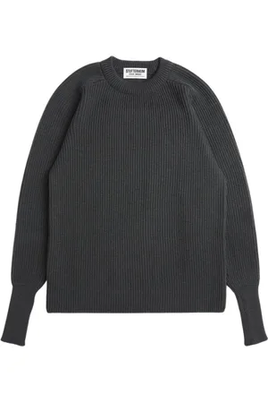 Stutterheim Stickade tröjor & koftor, Dam, L, Grön Merinoull Rundhals Tröja