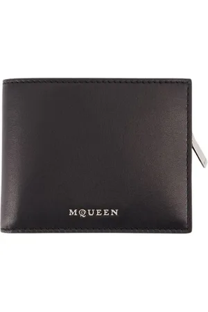 Alexander McQueen Accessoarer, Herr, ONE Size, Läder, 2i1 Plånbok i Läder - Svart/Silver