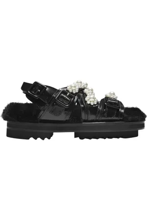 Simone Rocha Skor, Dam, 36 EU, Läder, Svart Pärla Läder Multi-Strap Sandal