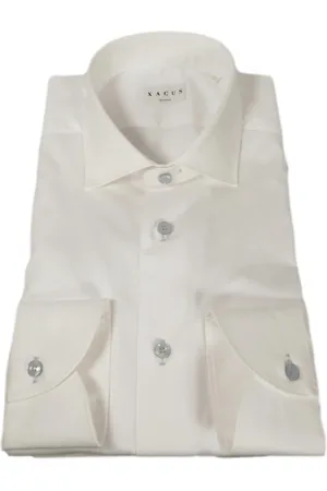Xacus Skjorta, Herr, 2Xl, Bomull, Slim Fit Vit Skjorta Poplin Bomull