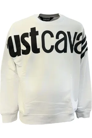 Roberto Cavalli Sweatshirts & Hoodies, Herr, XS, Bomull, Svart Bomullströja med Frontlogo