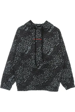 Vision Of Super Sweatshirts & Hoodies, Dam, S, Bomull, Leopard Lättvikts Hoodie Svart