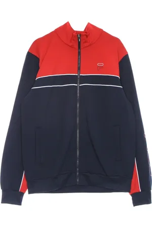 Fila Sweatshirts & Hoodies, Herr, M, Polyester, Track Jacket Svart/Röd Stilren Bekväm