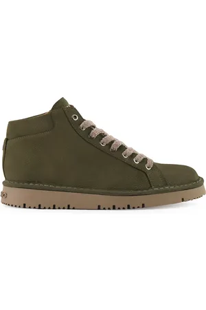 Panchic Skor, Herr, 41 EU, Militärgröna ankelboots med fårskinn