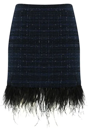 Twin-Set Kjol, Dam, S, Bomull, Boucle Kjol med Fjäderkant