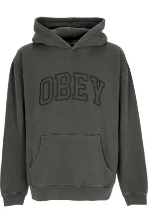 Obey Sweatshirts & Hoodies, Herr, L, Bomull, Lättvikts huvtröja Pigment Pirate Black