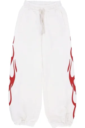 Vision Of Super Byxor, Dam, M, Bomull, Flames Print Lättvikts Tracksuit Byxor