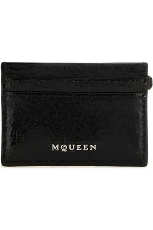 Alexander McQueen Accessoarer, Herr, ONE Size, Läder, Stilren Svart Läderkorthållare