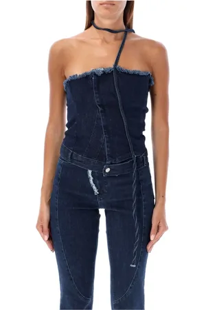 OTTOLINGER Topp, Dam, M, Denim, Denim Tube Top Blå Raw Aw24