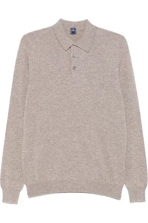 FEDELI Stickade tröjor & koftor, Herr, L, Lyxig Cashmere Polo Shirt