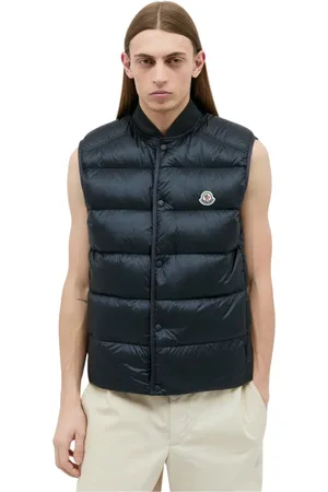 Moncler Jacka, Herr, S, Quiltad Down Gilet med Logotyp Patch