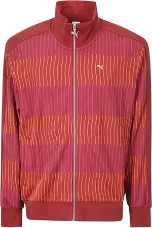 PUMA Jacka, Herr, L, Randig sweatshirt med frontlogo
