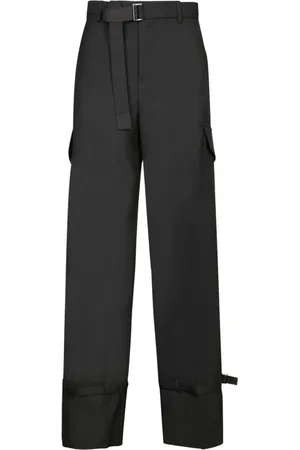 SACAI Byxor, Dam, L, Polyester, Svarta Byxor för Kvinnor Aw24