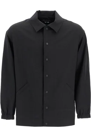 Y-3 Jacka, Herr, S, Polyester, Randig overshirt med tryckknappar
