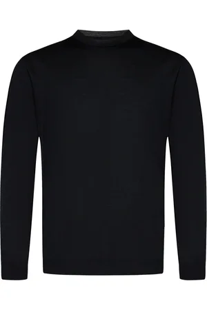 LOW BRAND Stickade tröjor & koftor, Herr, 2Xl, Svart Merinoulltröja