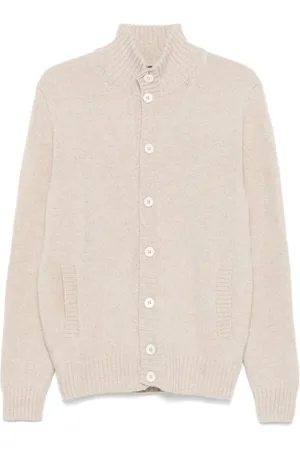 ZANONE Stickade tröjor & koftor, Herr, M, Ivory Cardigan Sweaters Tunga Knappar