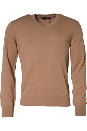 Dolce & Gabbana Stickade tröjor & koftor, Herr, S, Lyxig Cashmere V-ringad Pullover Sweater