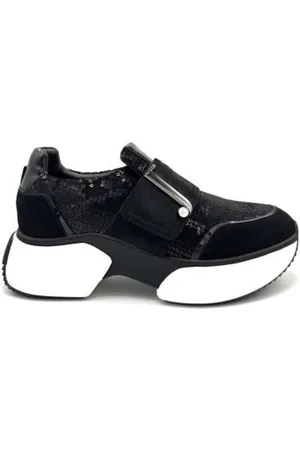 Jeannot Skor, Dam, 39 EU, Läder, Svart Paljett Slip-On Sneakers