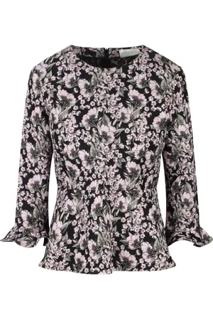 GIUSEPPE DI MORABITO Blusar & Skjortor , Dam, M, Polyester, Svart Blommig Topp för Kvinnor