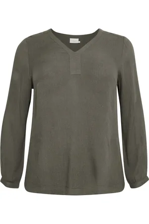 Kaffe Blusar & Skjortor , Dam, 8Xl, V-ringad Långärmad Blus Grape Leaf