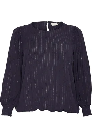 Kaffe Blusar & Skjortor , Dam, 2Xl, Lila Dawn Blus med Puffärmar