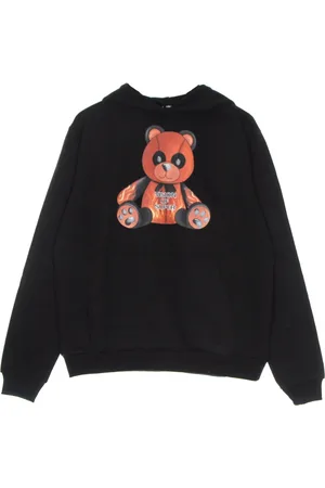 Vision Of Super Sweatshirts & Hoodies, Herr, S, Bomull, Svart Tryck Huvtröja Lättvikts Huvtröja