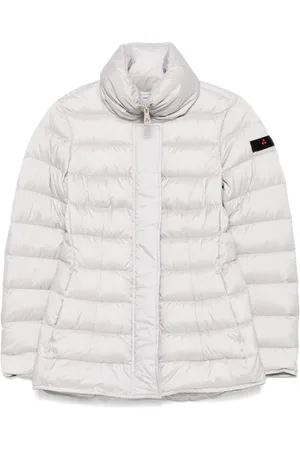 Peuterey Jacka, Dam, XS, Polyester, Ljusgrå Vadderad Quiltad Kappa