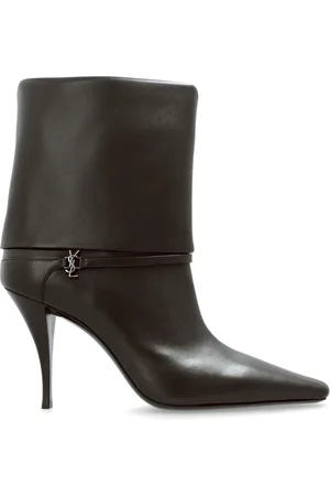 Saint Laurent Skor, Dam, 37 EU, Läder, Klackade ankelboots Ricky