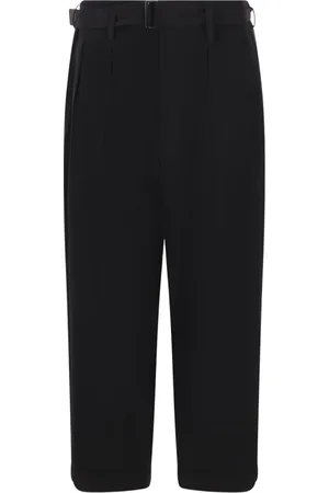 YOHJI YAMAMOTO Byxor, Dam, S, Svarta ull gabardine plisserade byxor