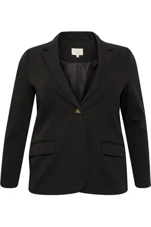 Kaffe Jacka, Dam, 4Xl, Polyester, Klassisk Blazer Jacka Svart Djup