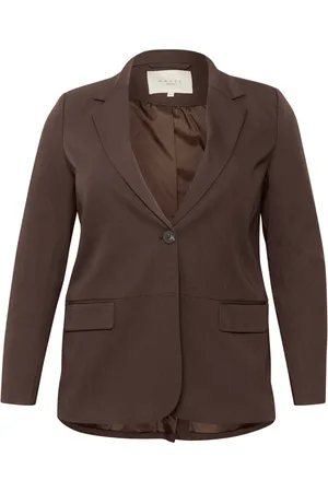 Kaffe Jacka, Dam, 4Xl, Polyester, Klassisk Blazer med V-Hals och Ficklock