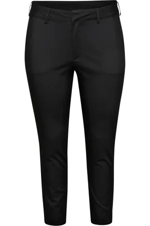 Kaffe Byxor, Dam, 7Xl, Svart Djup Chino Byxor