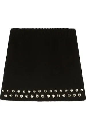 Alanui Kjol, Dam, M, Svart Love and Studs Mini Kjol