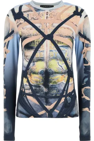 Y / PROJECT Topp, Dam, S, Nylon, Stretch Nylon Printed T-shirt