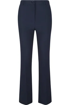 HEBE STUDIO Byxor, Dam, M, Polyester, Blå Polyesterbyxor Tillverkade i Italien