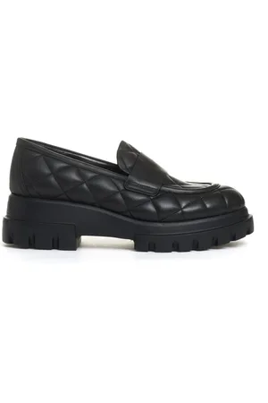 AGL ATTILIO GIUSTI LEOMBRUNI Skor, Dam, 39 EU, Svart Quiltad Loafer