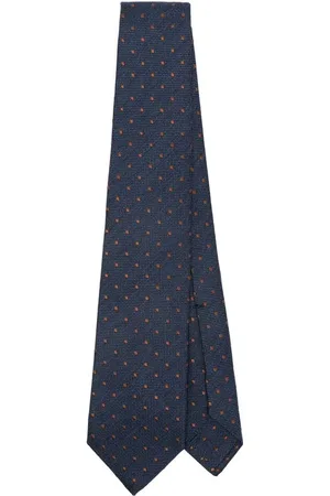 BARBA Accessoarer, Herr, ONE Size, Marinblå Polka Dot Självbinder