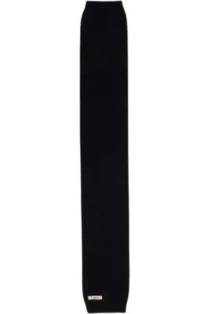 Moschino Accessoarer, Herr, ONE Size, Svart Stickad Ullsjal