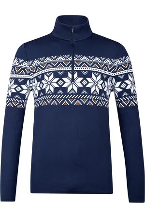 newland Stickade tröjor & koftor, Herr, M, Navy White Burt Snygg Skjorta