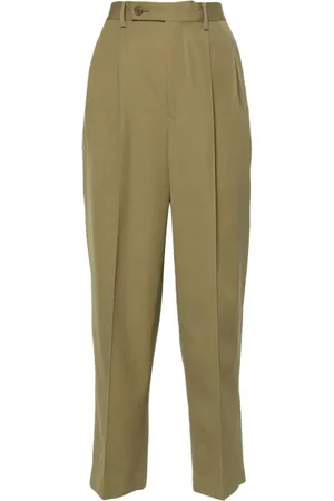 Auralee Byxor, Dam, XS, Khaki Ullbyxor med Dragkedja