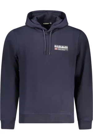 Napapijri Sweatshirts & Hoodies, Herr, L, Bomull, Blå Bomullströja