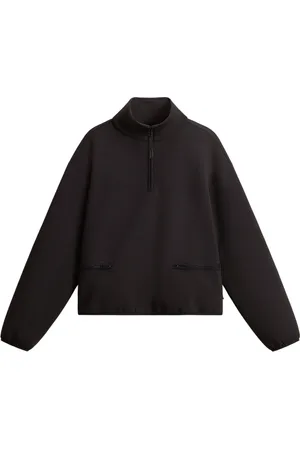 Woolrich Sweatshirts & Hoodies, Dam, S, Bomull, Svart Bomullströja med Dragkedja
