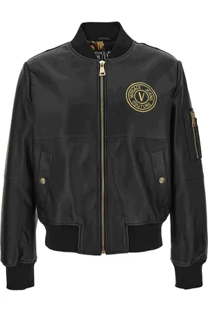VERSACE Jacka, Herr, XS, Läder, Kappor Svart